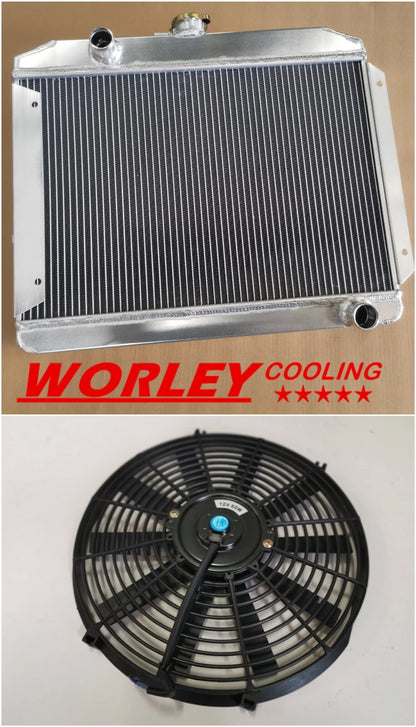 3 Row Aluminum Radiator + Fan for Datsun 180B (1971-1976)