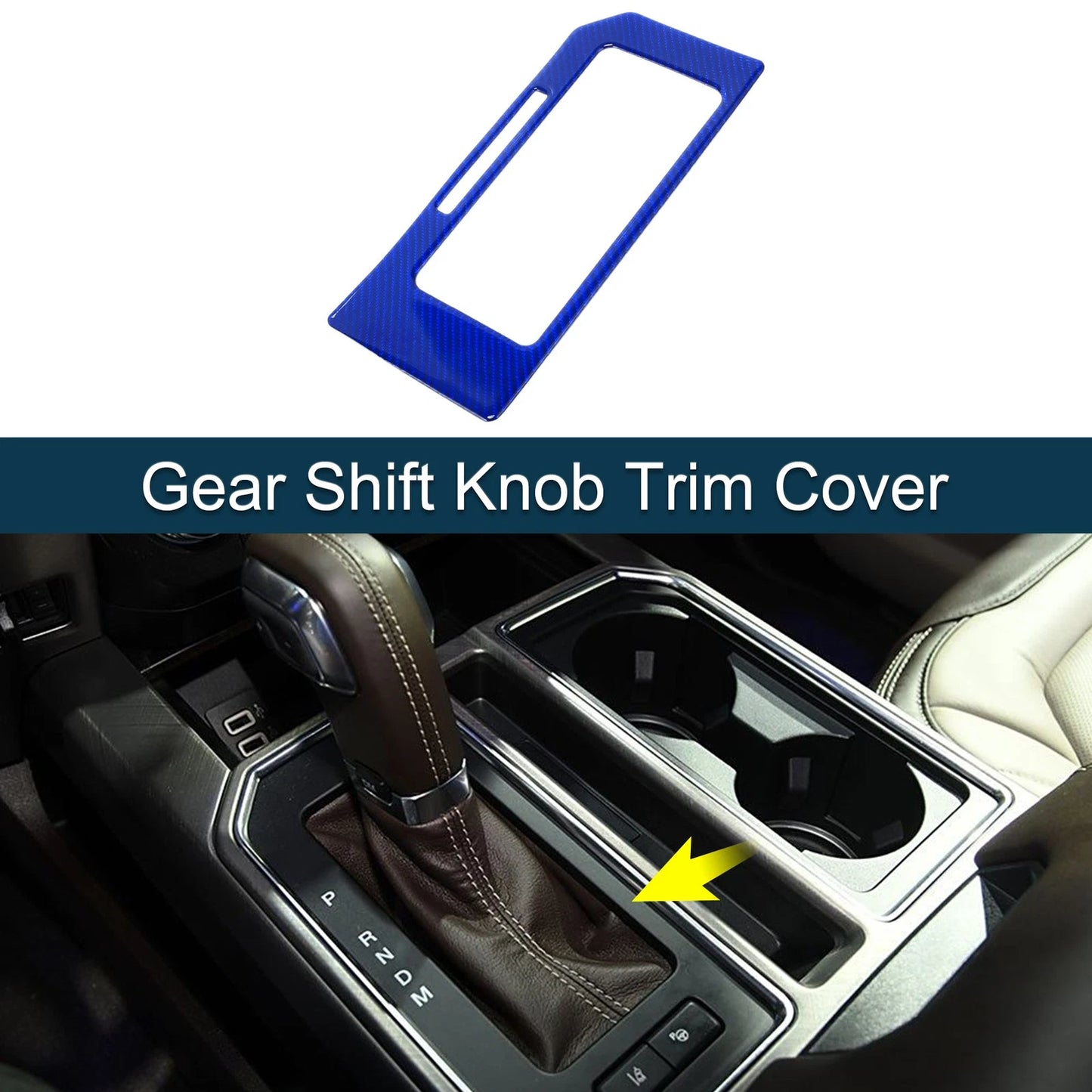 ABS Gear Shift Knob Cover Sticker for Ford F150 (2015-2020) Carbon Fiber