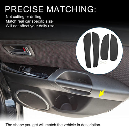 Car Door Leather Anti Kick Pad Sticker for BMW 3 Series (2009-2012) Black Set