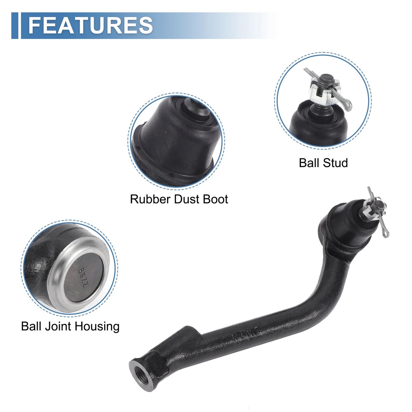 Front Outer Tie Rod Ends for Kia Sorento, Hyundai Santa Fe (2014-2015)