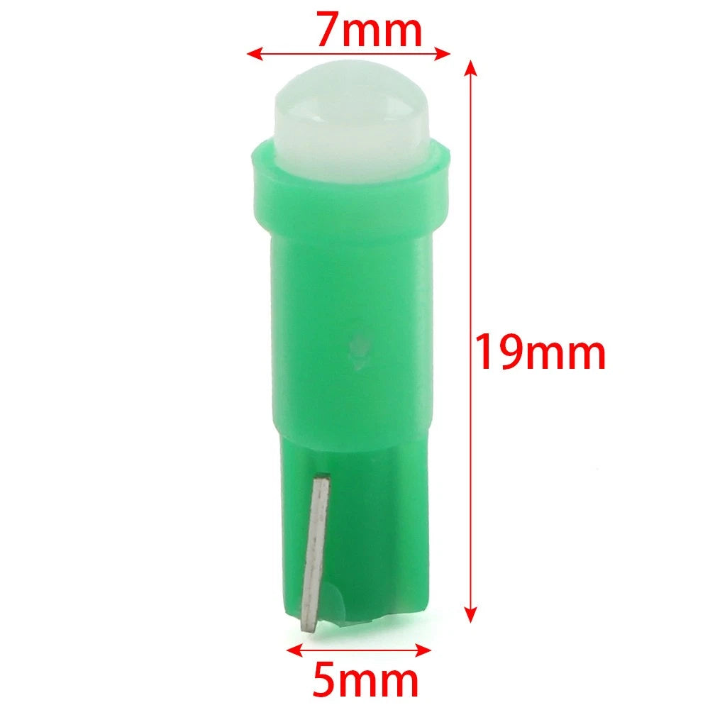 10 x T5 LED Green Dashboard Gauge Bulbs for Car Instrument Lights