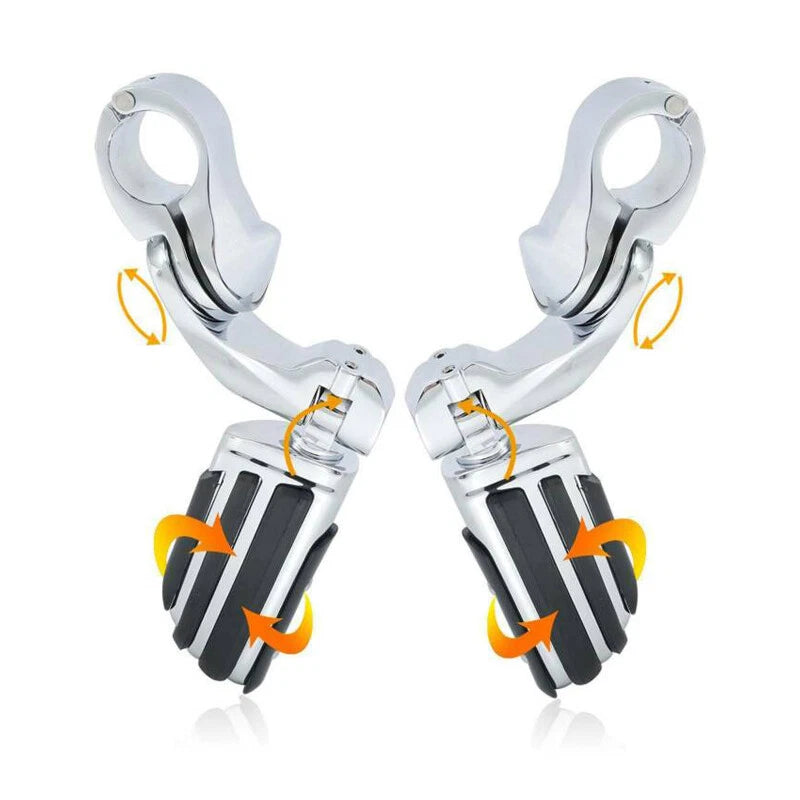1-1/4" Short Angled Mount Highway Engine Guard Footpegs for Harley Touring (2009-2023)