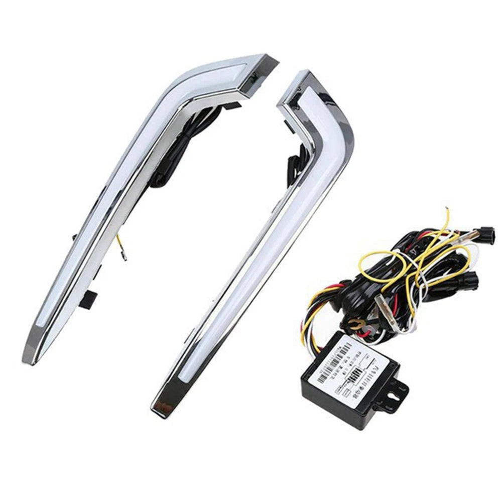 Daytime Running Light Fog Lamp Set White & Yellow for Cadillac XTS (2013-2017)