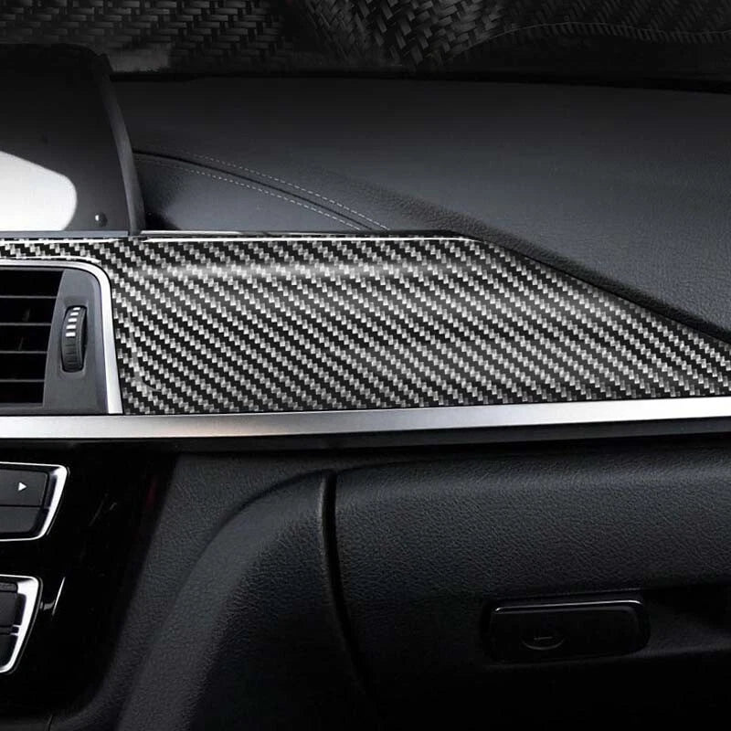 Real Carbon Fiber Center Console Dashboard Cover Trim Fit For BMW F30 Series 3