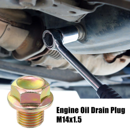 M14x1.5 Engine Oil Drain Plug Screws w/ Seal Rings for Honda