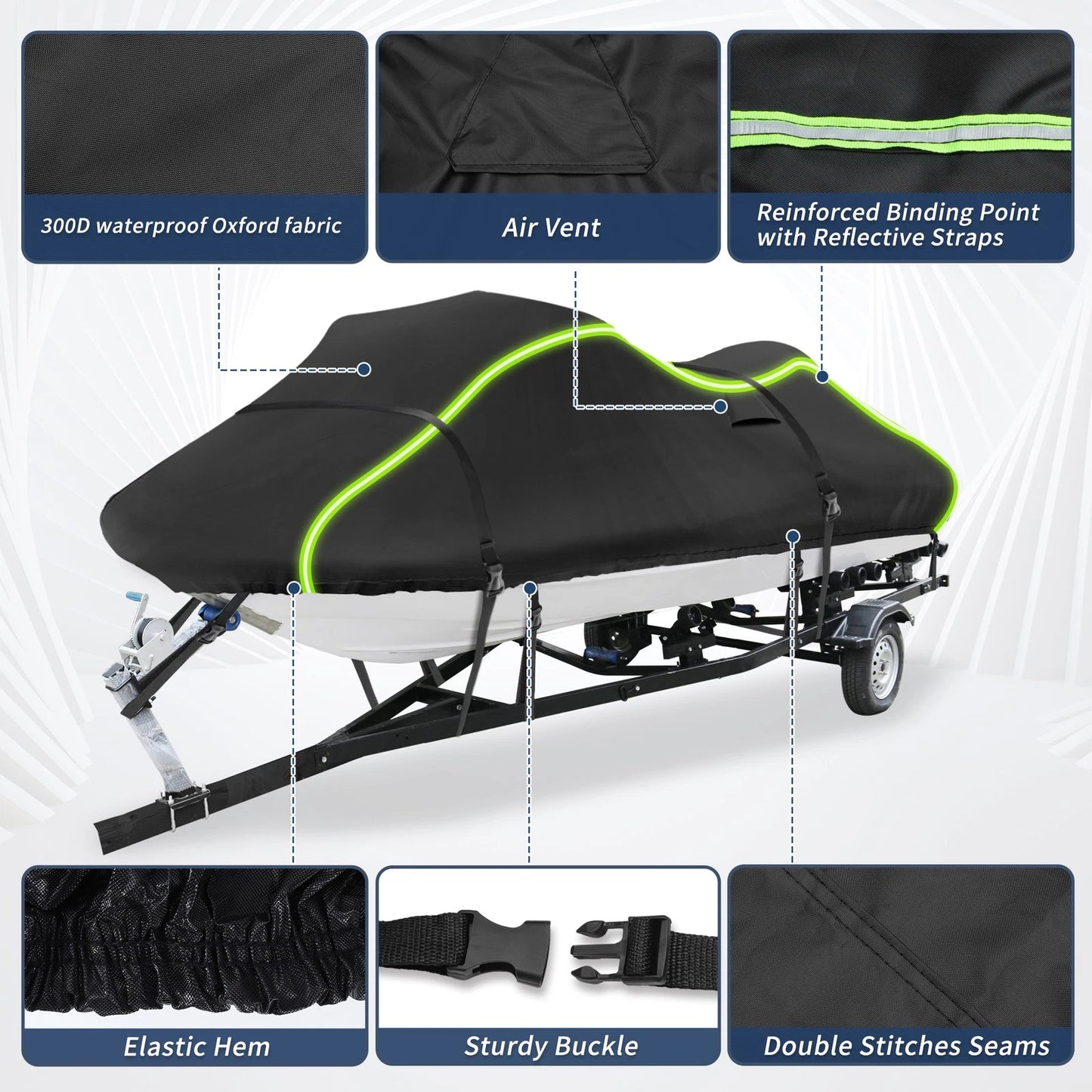 Cover / 90" / 1-Seat PWC JetSki Cover Waterproof for Seadoo Kawasaki