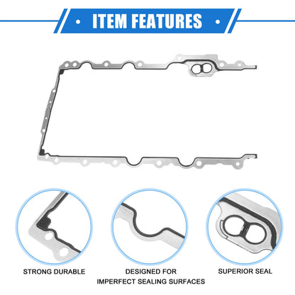 Oil Pan Gasket for Chrysler Durable Metal Silver Tone (2005-2009)