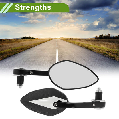 Rear View Mirrors / Prismatic Shape / Black White Aluminum for M8 Motorcycle