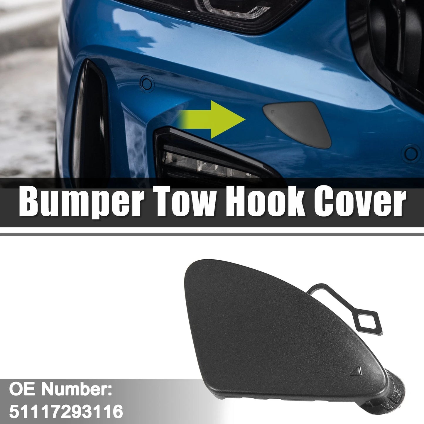 Front Right Bumper Tow Hook Cover for BMW 320i (2012-2015) Gray