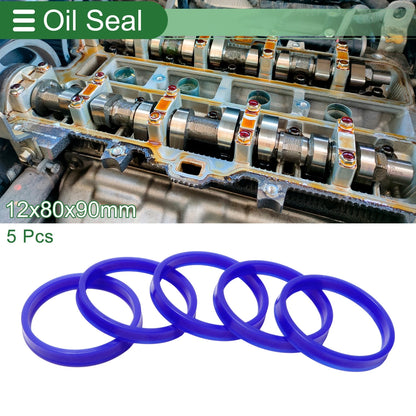 Oil Seal / 80x90x12mm / Seal Ring Rotary Shaft Seal TPU Blue 5 Pcs