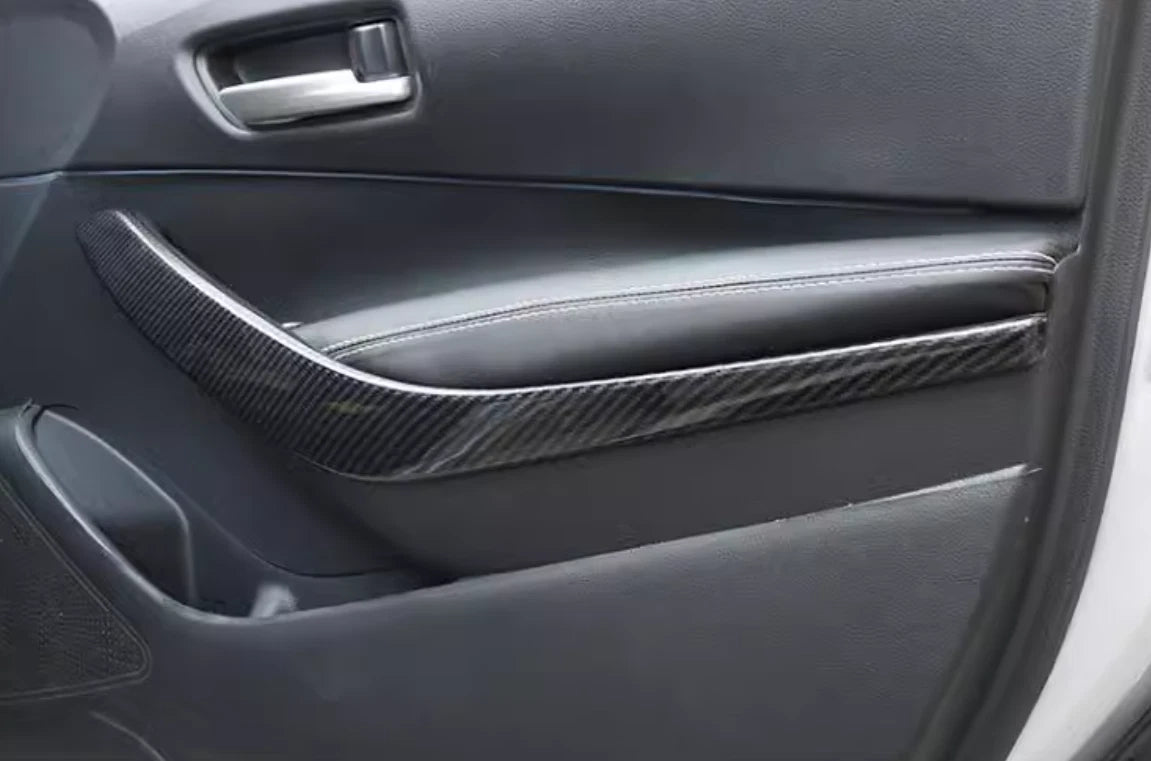Carbon Fiber Inner Door Armrest Lid Cover Trim for Toyota Corolla (2020-2024)