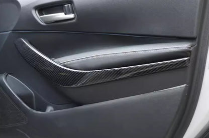 Carbon Fiber Inner Door Armrest Lid Cover Trim for Toyota Corolla (2020-2024)