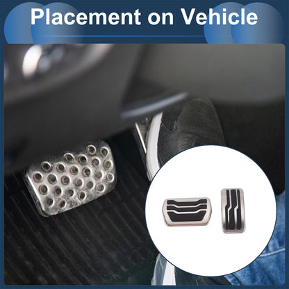 2 x Foot Accelerator Pedal Covers for Ford Focus (2011-2018) Silver Tone