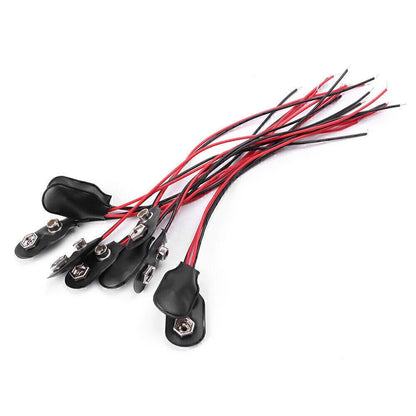 10 x Snap-on 9V Battery Holder Clip Connector with 10CM Cable for Universal