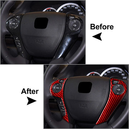 Carbon Fiber Steering Wheel Trim Button Covers for Honda Accord (2013-2017)