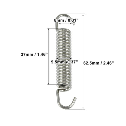 Exhaust Pipe Spring Hook 58mm 2.28" Stainless Steel Silver Tone 1 Pc