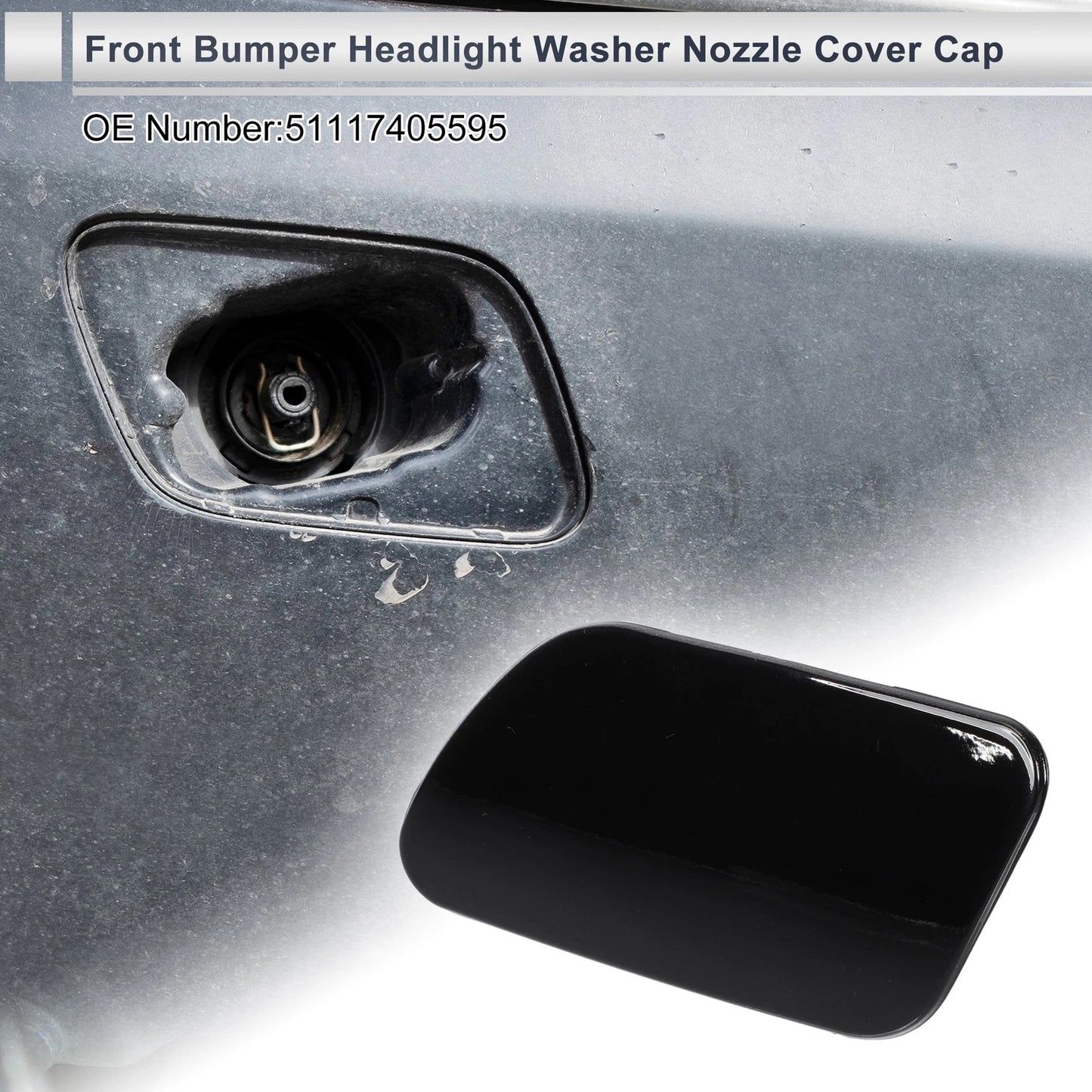 Bumper Headlight Washer Nozzle Cover for BMW 740i (1993-2001)