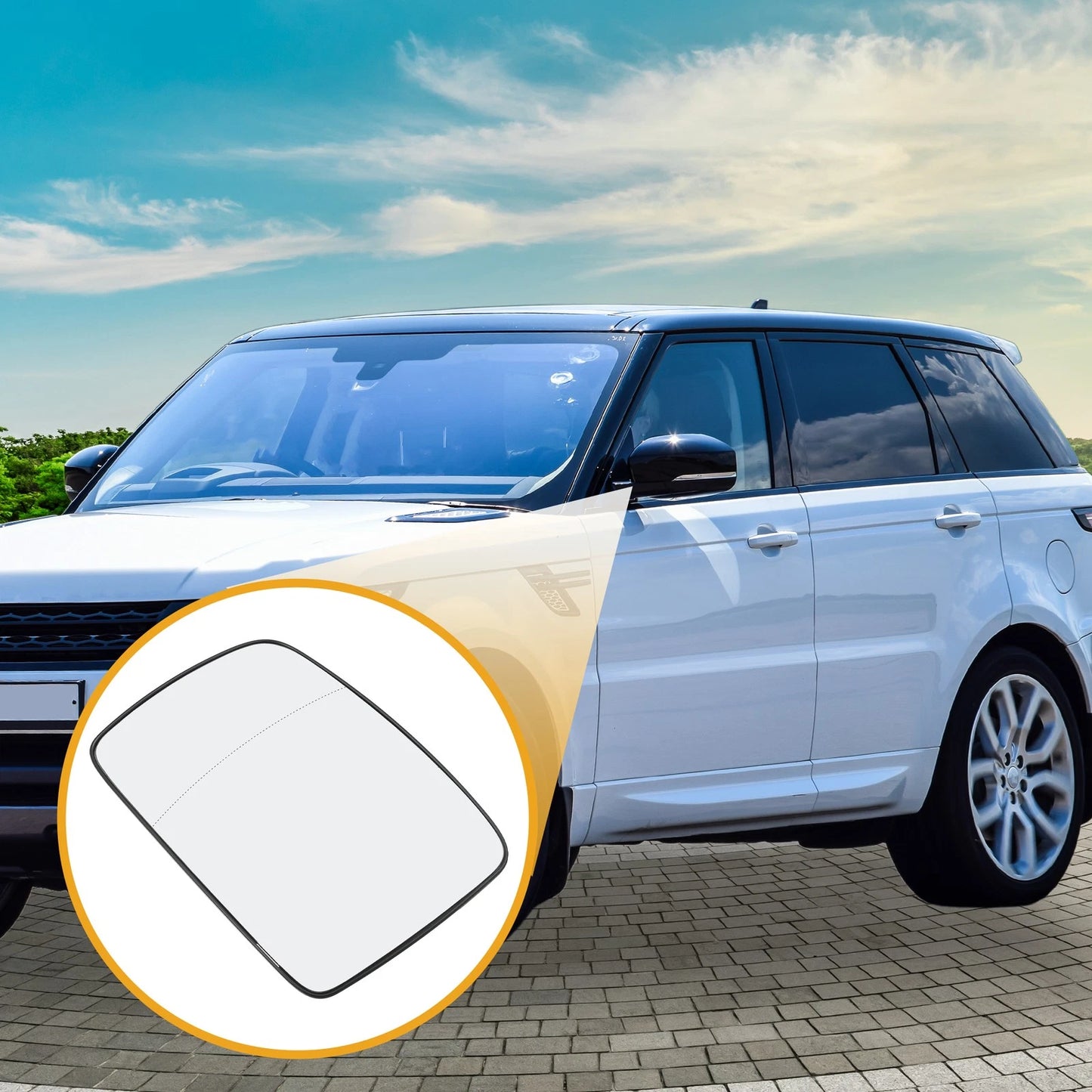 Left Rear View Mirror Glass for Land Rover RR Sport (2006-2009)