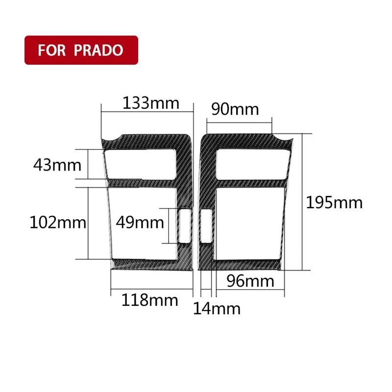 Carbon Fiber Side Air Condition Outlet Vent Trim fit For Land Cruiser Prado
