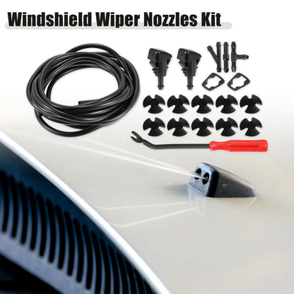 1 Set Front Windshield Washer Nozzle Kit for Dodge RAM with 4M Hose