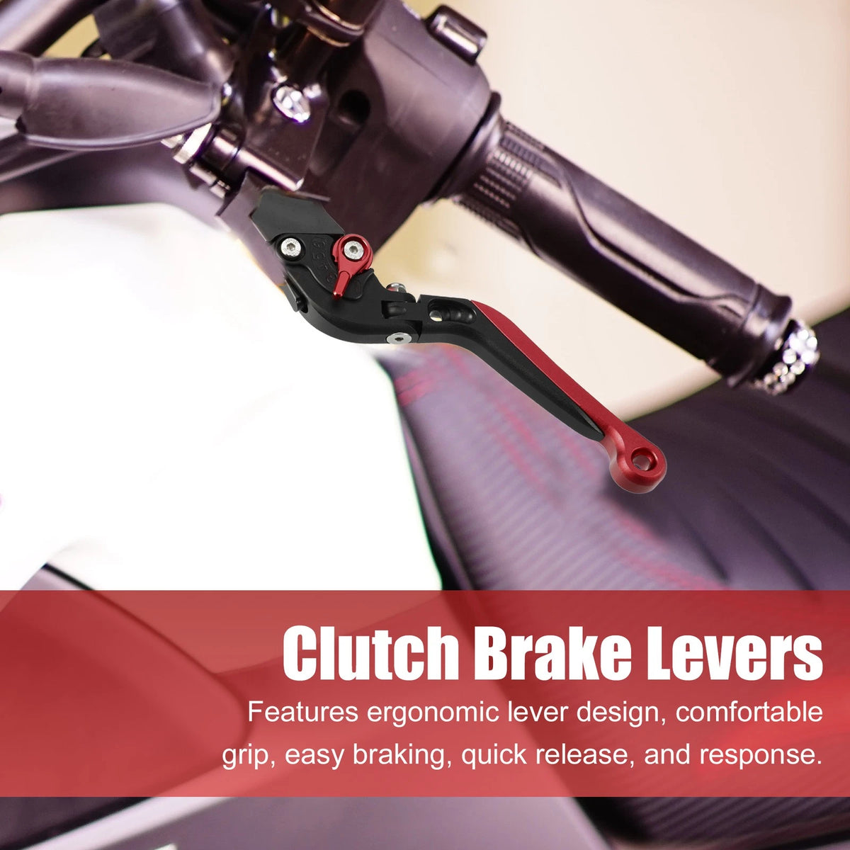 1 Pair Motorcycle Brake Clutch Levers Folding for Suzuki GSX-R125 Black Red