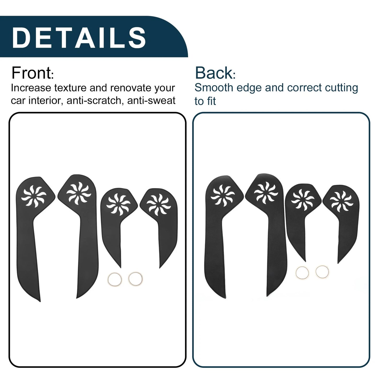 Black Anti Kick Pad Sticker Protector for Subaru Outback (2015-2016)