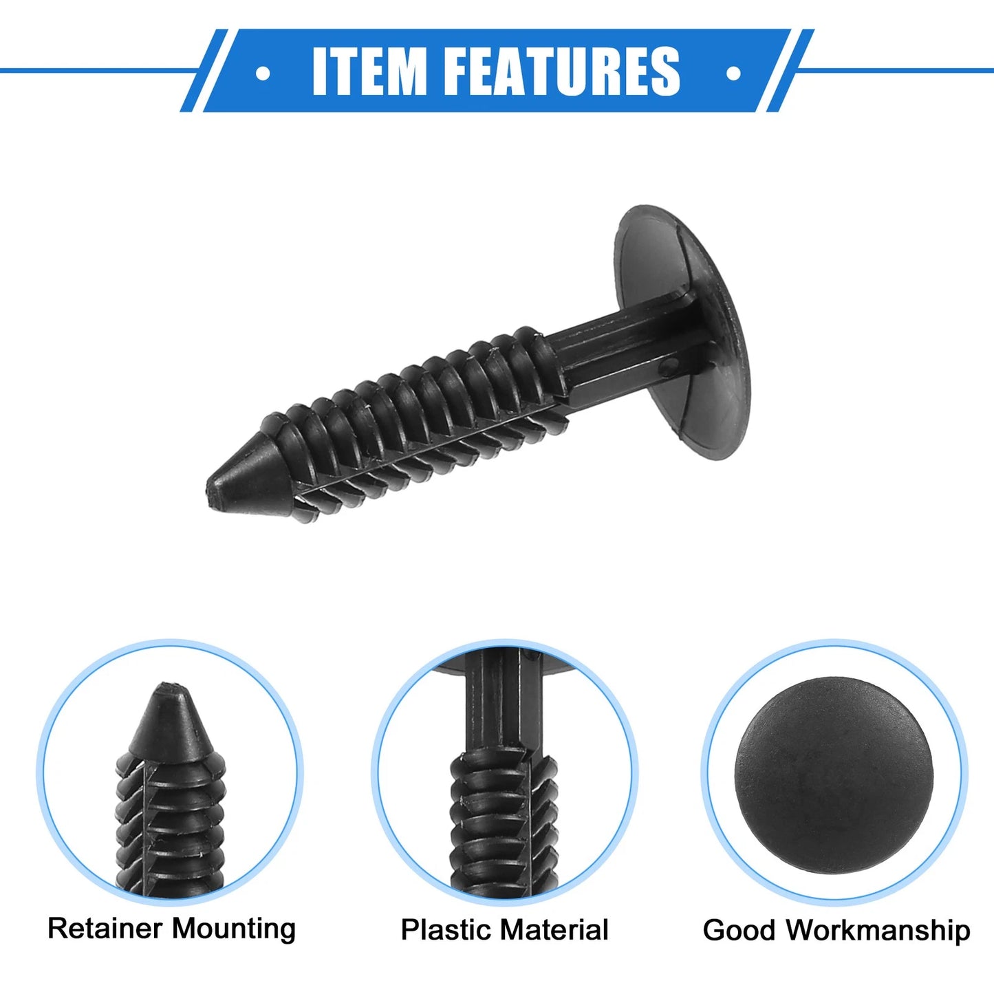 15 Pcs Canopy Seal Buckle Clips for Ford Mustang (2005-2012) Black