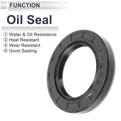 Oil Seal / 40x62x9mm / Seal Ring Rotary Shaft Seal Nitrile Rubber 5 Pcs