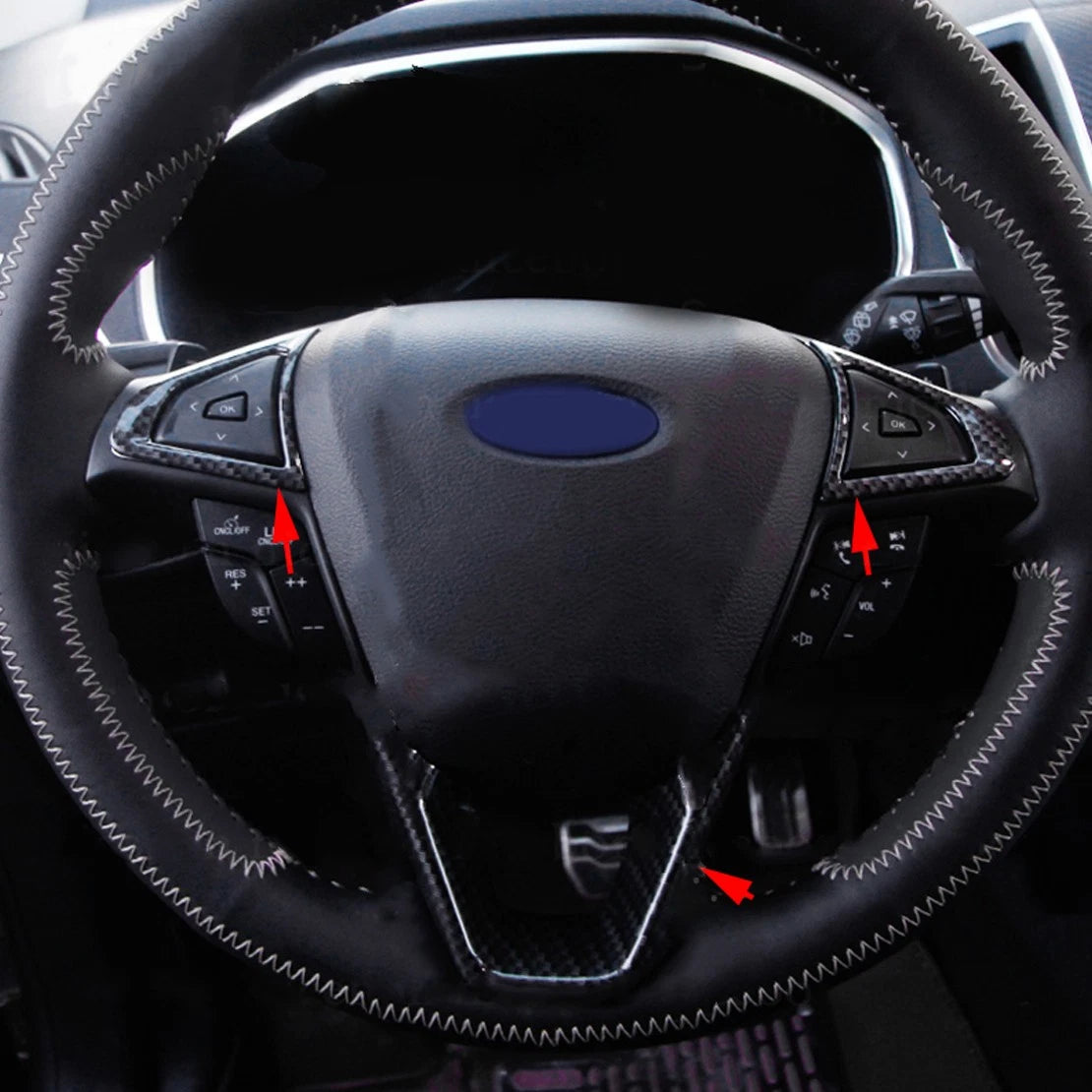 Steering Wheel Cover Trim for Ford Fusion Mondeo Edge (2013-2020)