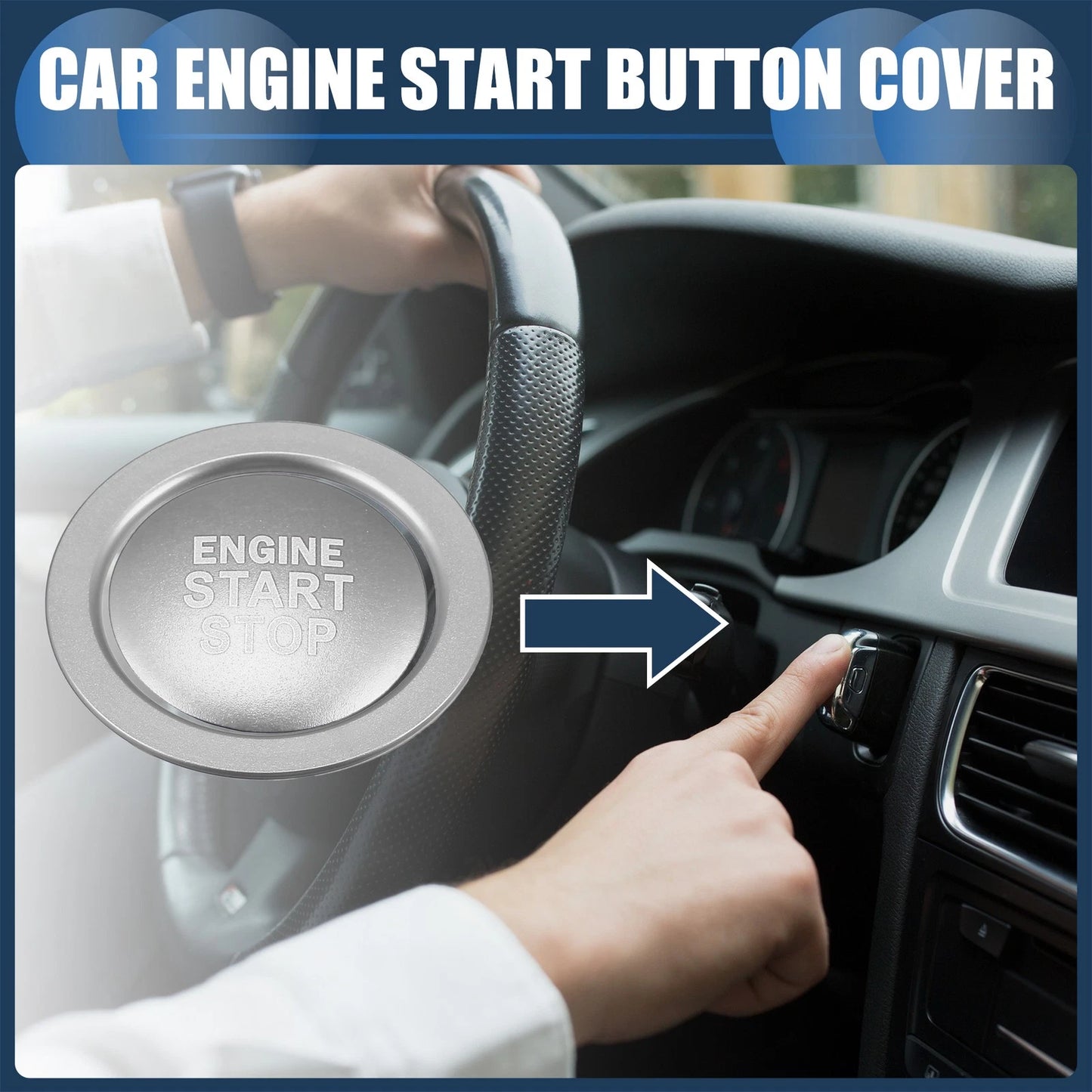 1 Set Engine Start Stop Button Cover Starter Sticker for Toyota