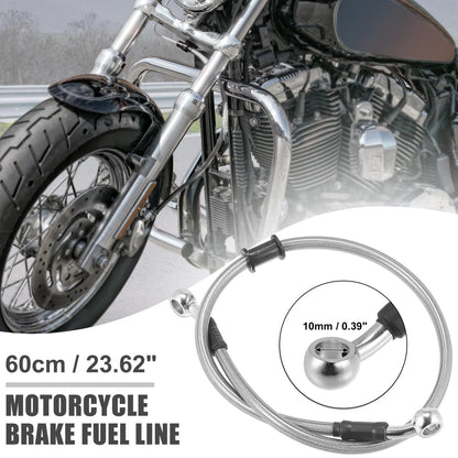 Braided Brake Clutch Oil Hoses Ends / 60cm 23.62in 10mm / ATV