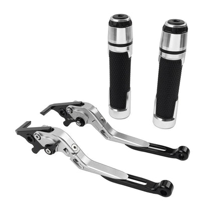Silver Extendable Brake Clutch Lever Grip Set for BMW S1000R S1000RR (2010-2023)