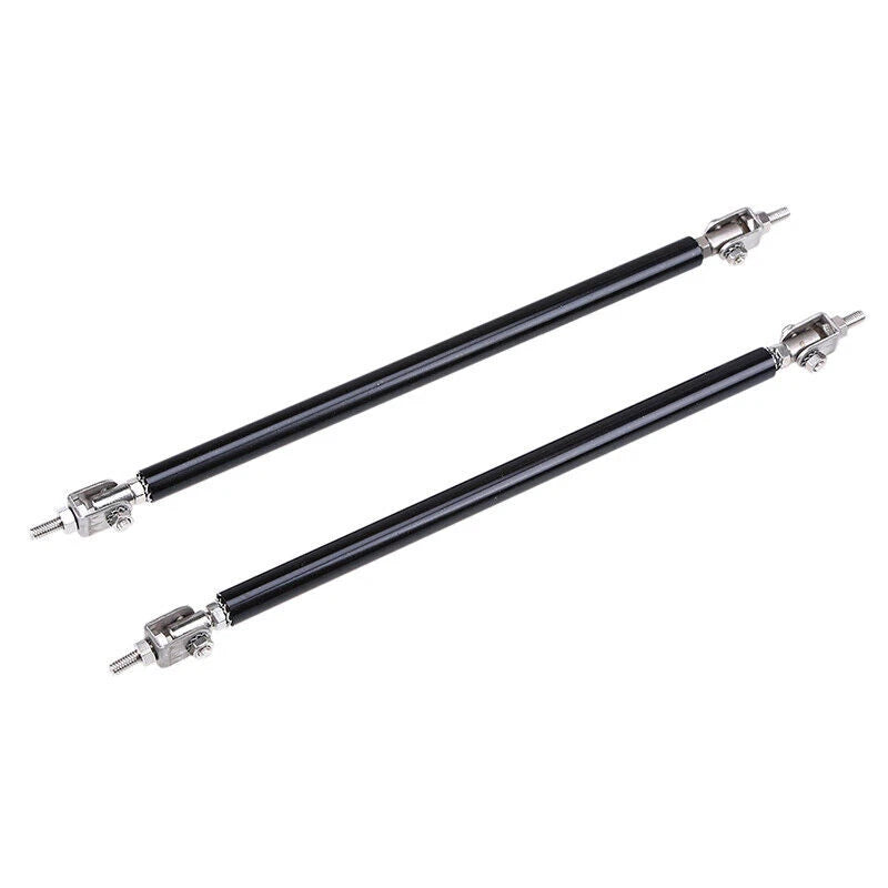 8" Black Adjustable Front Bumper Lip Splitter Strut Rods for Honda