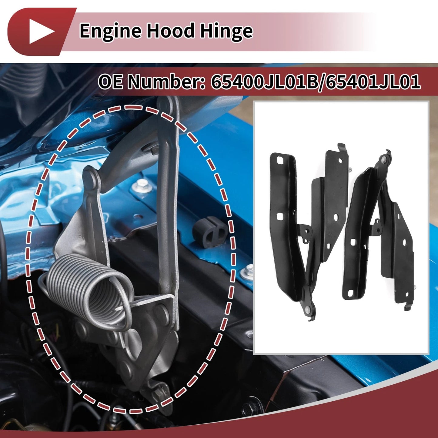 Hood Hinges 1 Pair for INFINITI G37 (11-13)