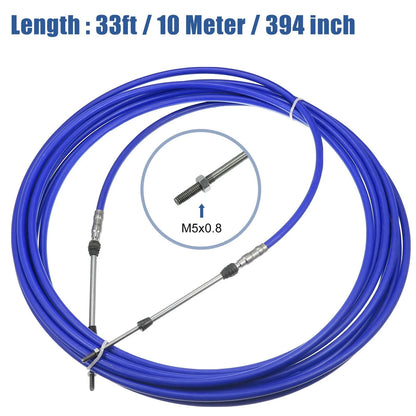 2 x 33ft Marine Type Shift Remote Control Box Cable for Yamaha Blue