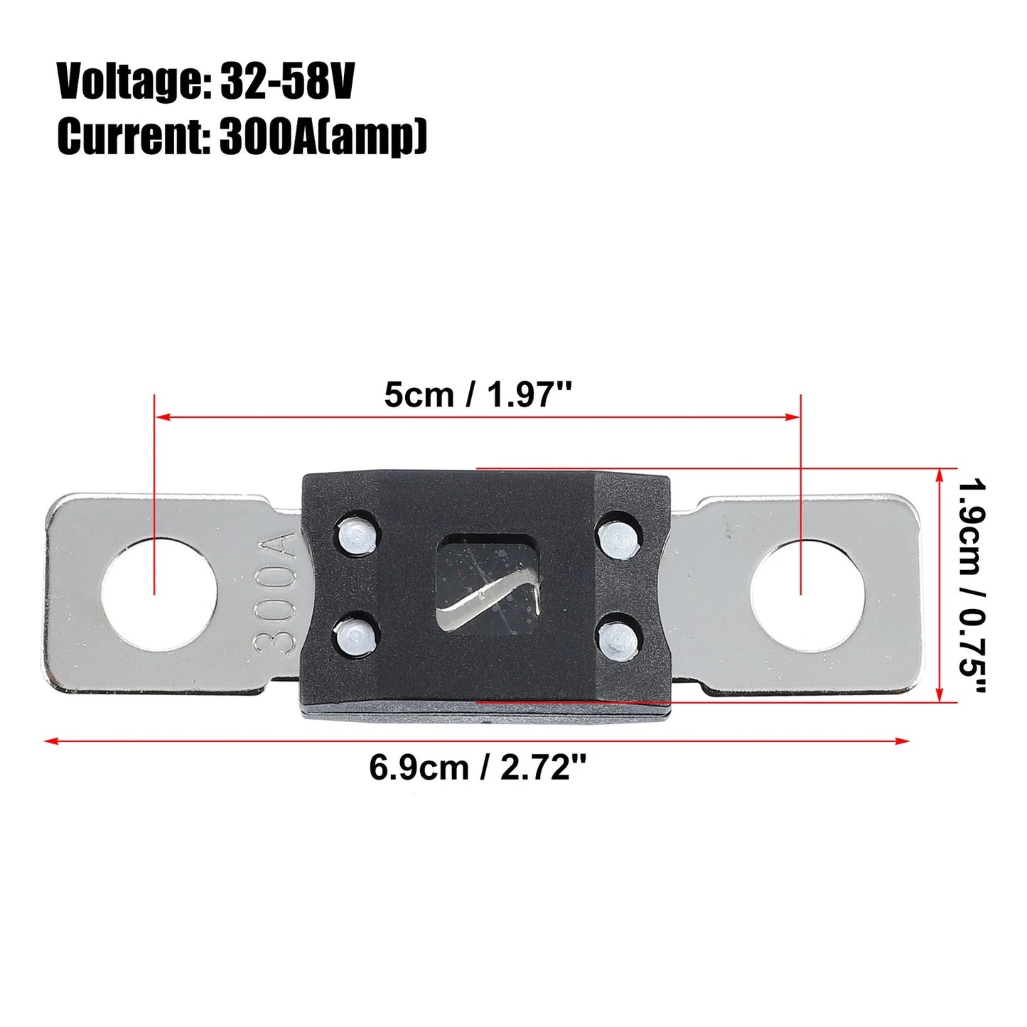 Fuse / 2x 300A 32V / Fuse Holder for Automotive Truck Motorcycle Boat Audio CD