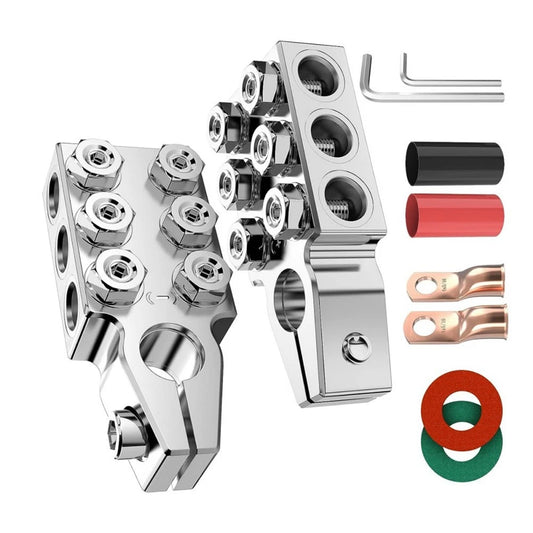 12-Way Car Battery Terminal Connectors Positive Negative Set for Automotive