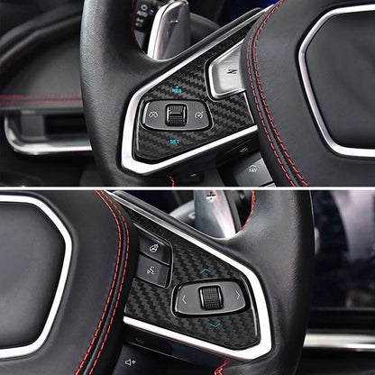 Carbon Fiber Steering Wheel Button Cover Trim for Chevrolet Corvette C8 (2020-2023)