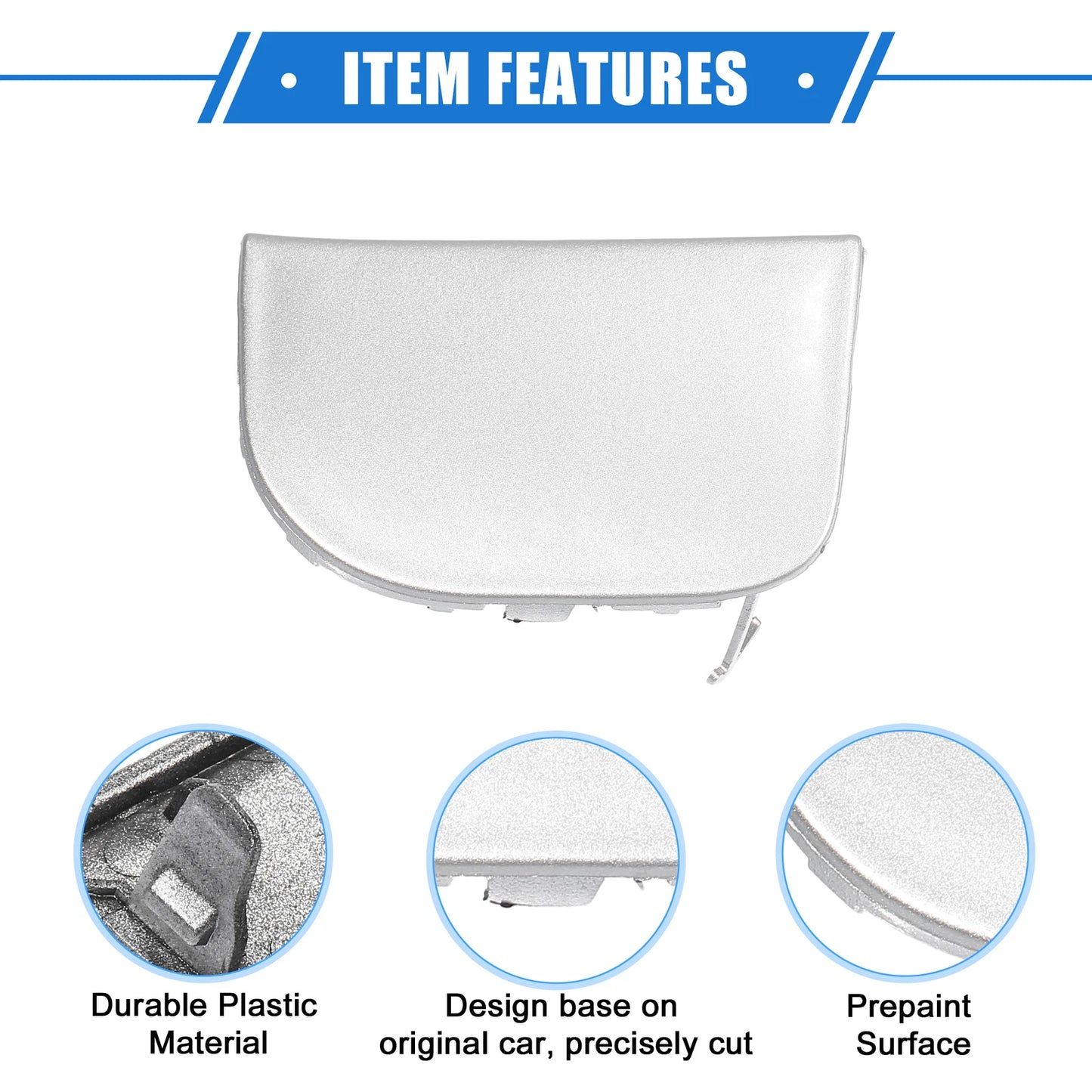 Front Left Bumper Tow Hook Cover for Toyota Prius XW30 (2012-2015) Silver