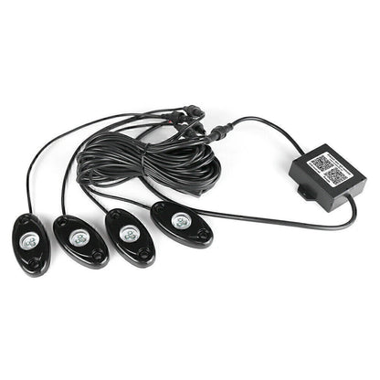 4x RGB LED Rock Lights for Car - Wireless Bluetooth Music Control Lamp