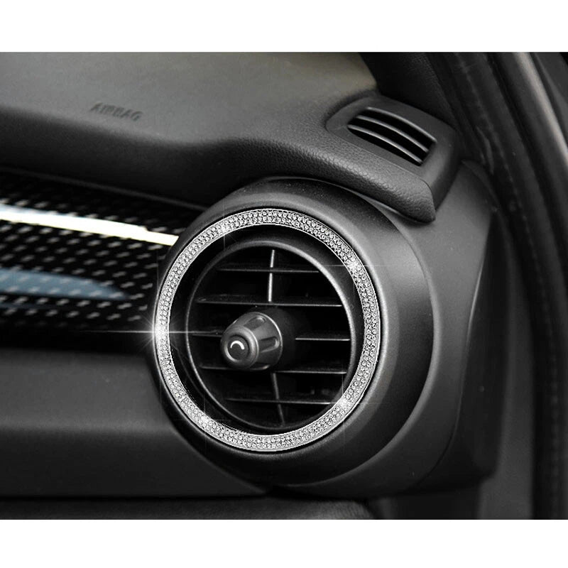 Pair Crystal Air condition Outlet Vent Ring Trim fit For Mini Cooper F55 F56 F57