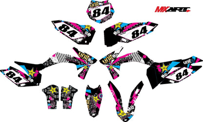 Custom Graphic Kit RUSH STYLE for KTM SXF (2007-2010) Decals Stickers
