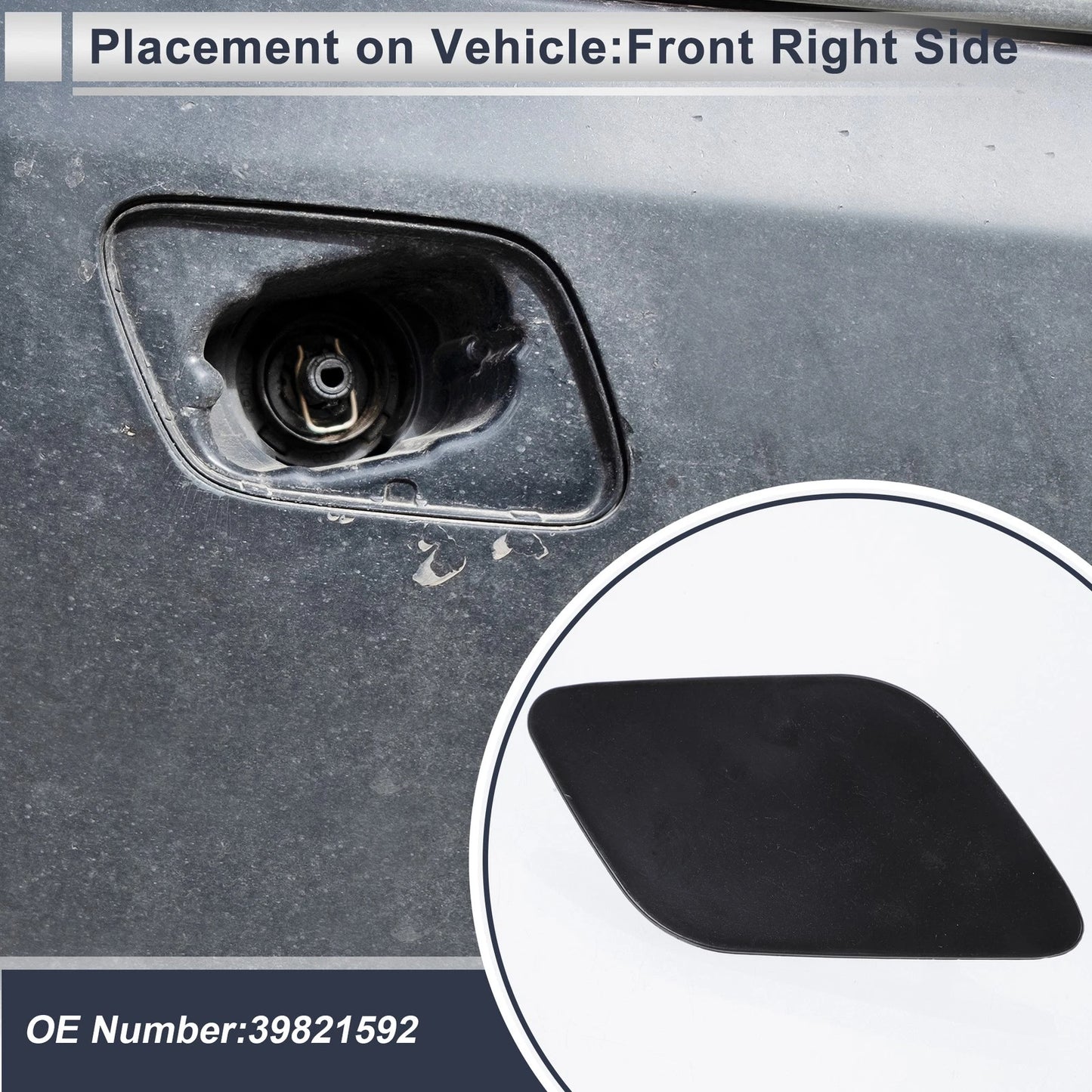 Bumper Headlight Washer Nozzle Cover for Volvo (Unpainted) (2001-2007)