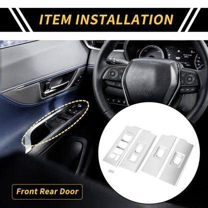 1 Set Front Rear Door Window Switch Cover Trim for Toyota Tundra (2022–2024)