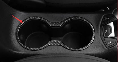 Carbon Fiber Front Water Cup Holder Cover Trim for 2017-2021 Jeep Compass