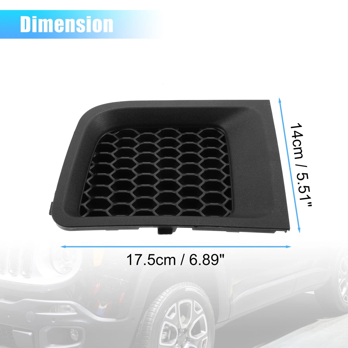 Front Lower Bumper Grille Insert Bezel Covers for Jeep Renegade (2015-2023)
