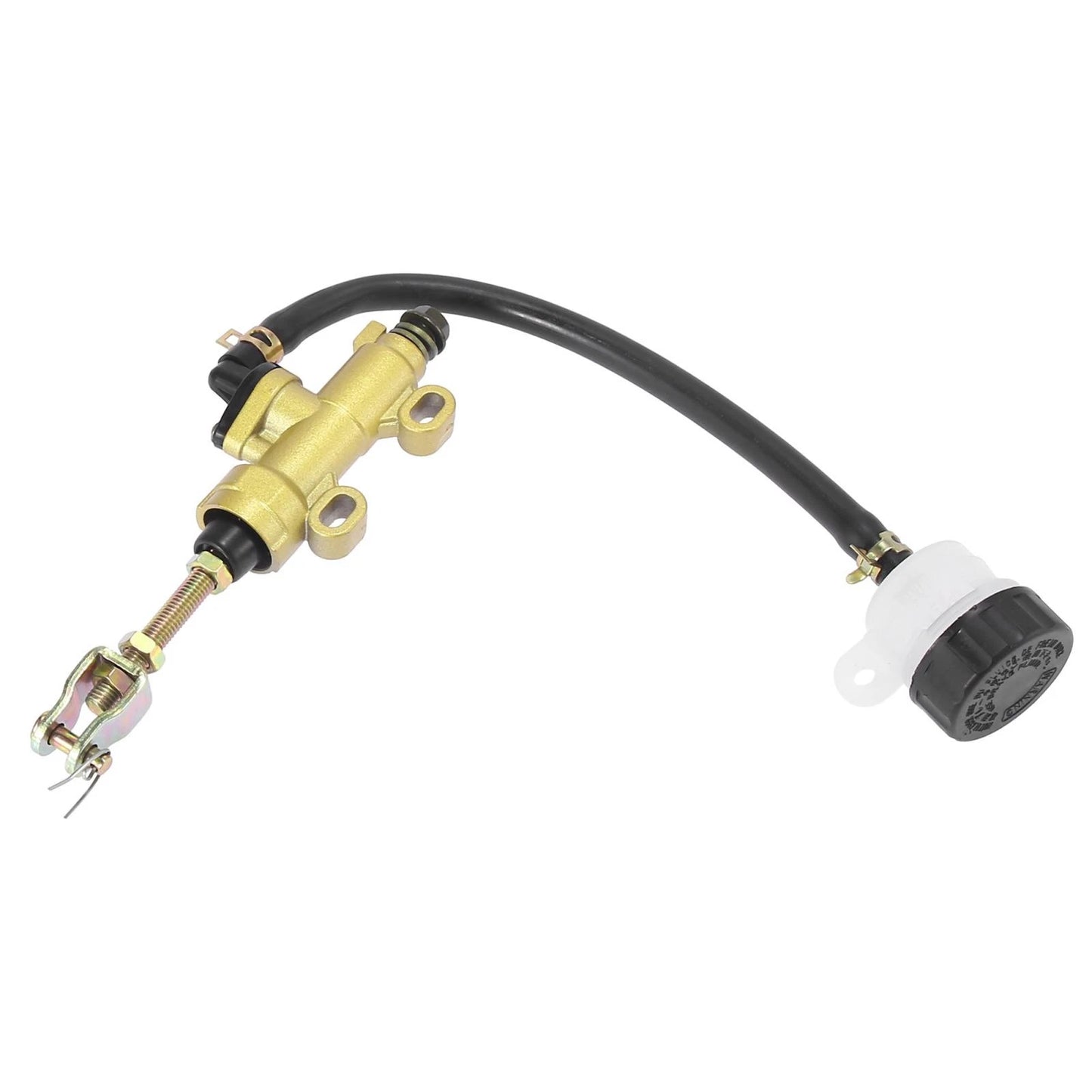 Rear Brake Master Cylinder Pump w/ Reservoir for Motorcycle Dirt Bike Gold Tone