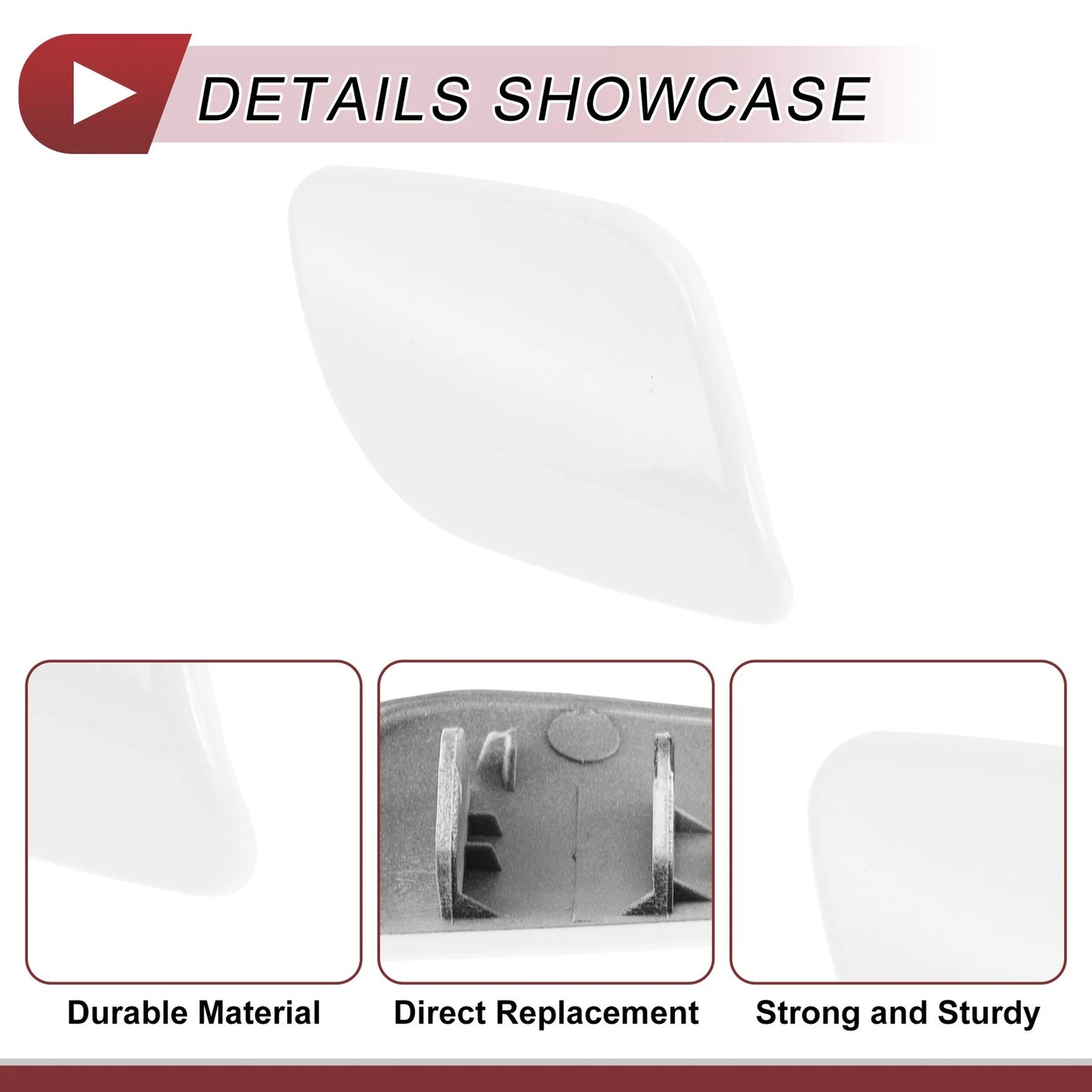 Front Right Bumper Trim Nozzle Cover for Volvo XC60 (2009-2013) White