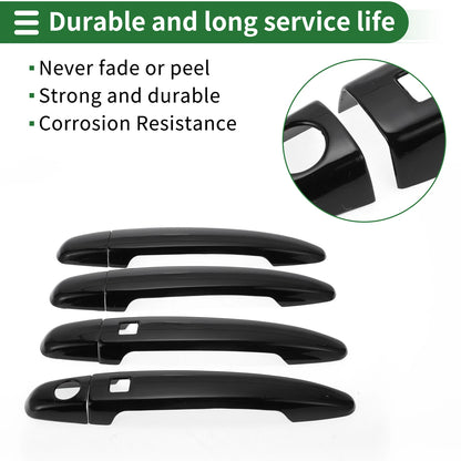 Smart Car Door Handle Cover Trim for Toyota Highlander (2008-2013) Black