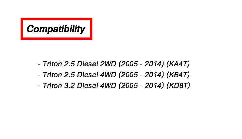 A/C Belt for L200 Triton Diesel (2005-2014)